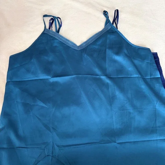 Ekouaer 6 Piece Satin Cami and Pant Set V-Neck Lace Adj Straps Jewel Tones XL - Picture 3 of 13